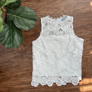 Classy Elegant White Lace Top Blouse Small casual shirt